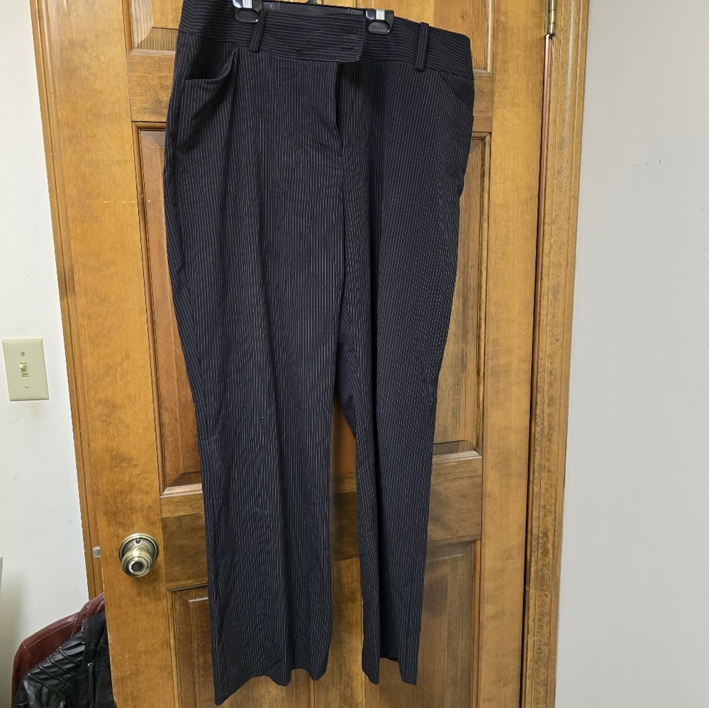 Womans Dress Pants by Apostrophe Black striped Size 18